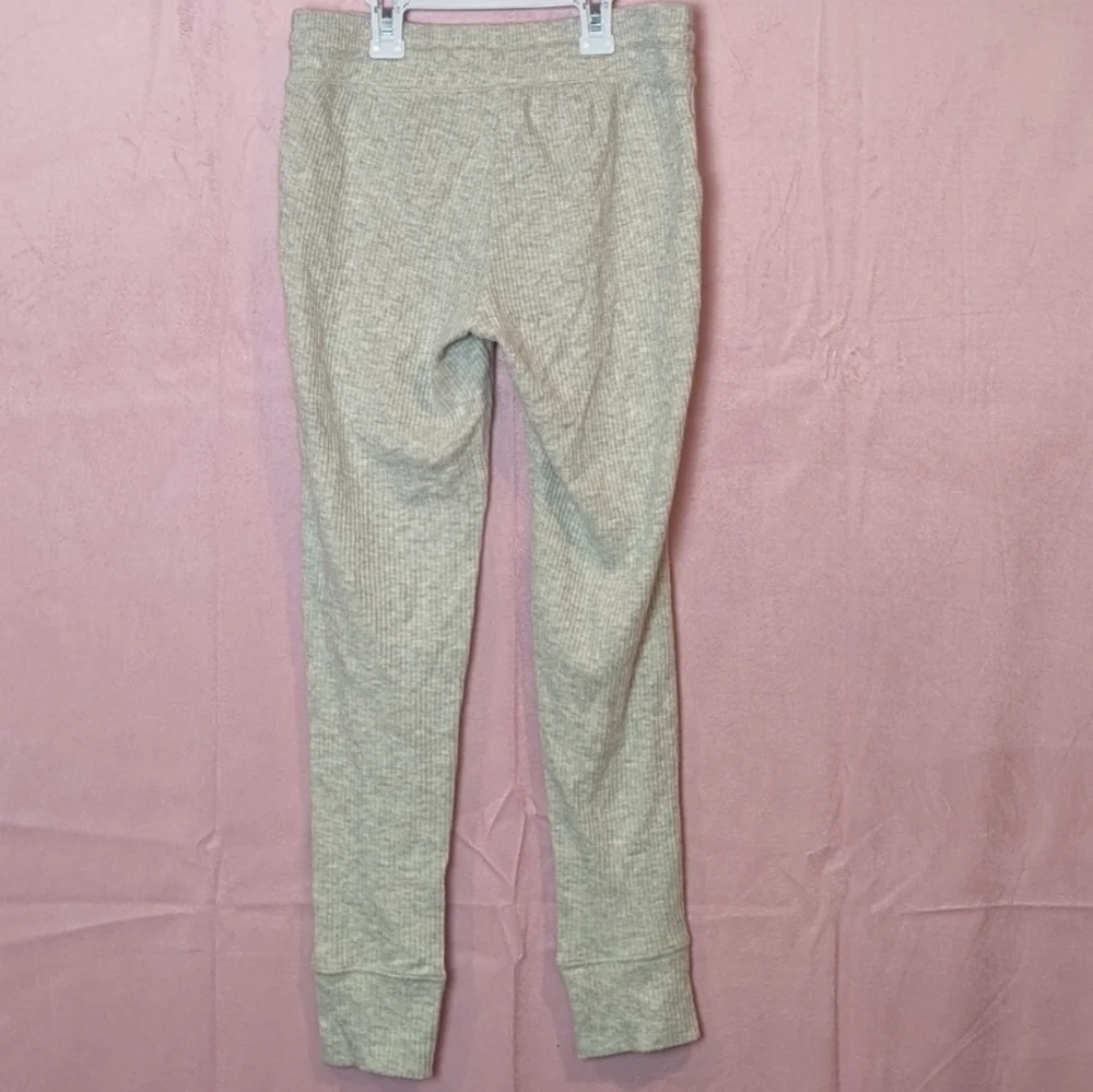 Old Navy Ribbed Light Gray Drawstring Waist Joggers with Pockets size Large